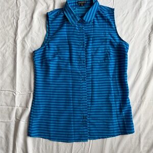 George Women's Vibrant Blue Striped Button Down Shirt